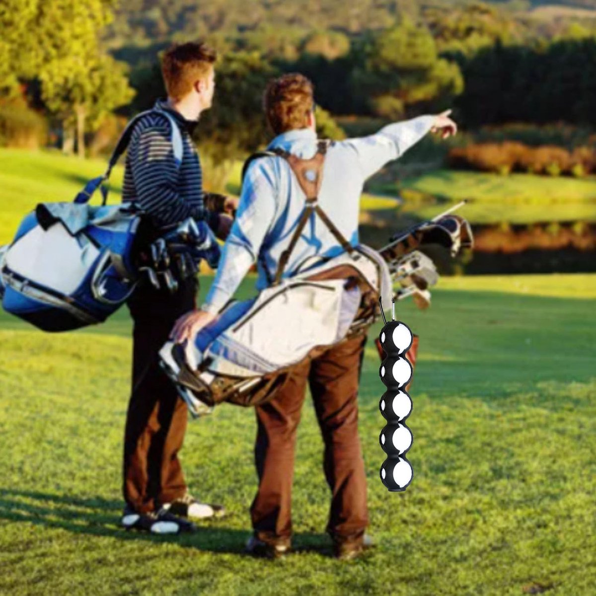 Golfstandaard Golfbal Siliconen zakje Golfbalhouder Draagbare golfbal tas Gemakkelijk te bevestigen aan de golftas Golfaccessoires