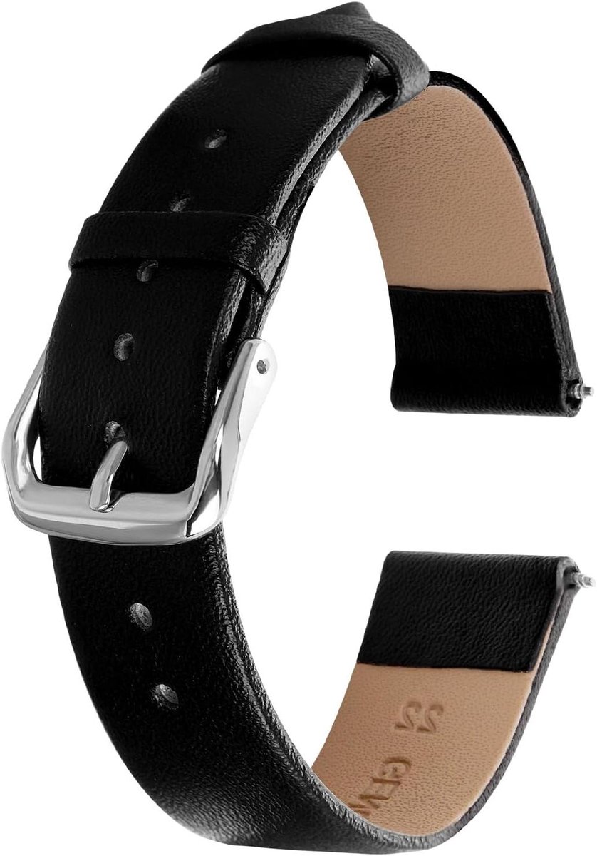 Allecto plus - Universele Vintage lederen horlogeband van zacht kalfsleer met roestvrijstalen gesp - 18mm-20mm-22mm - Vervangende band