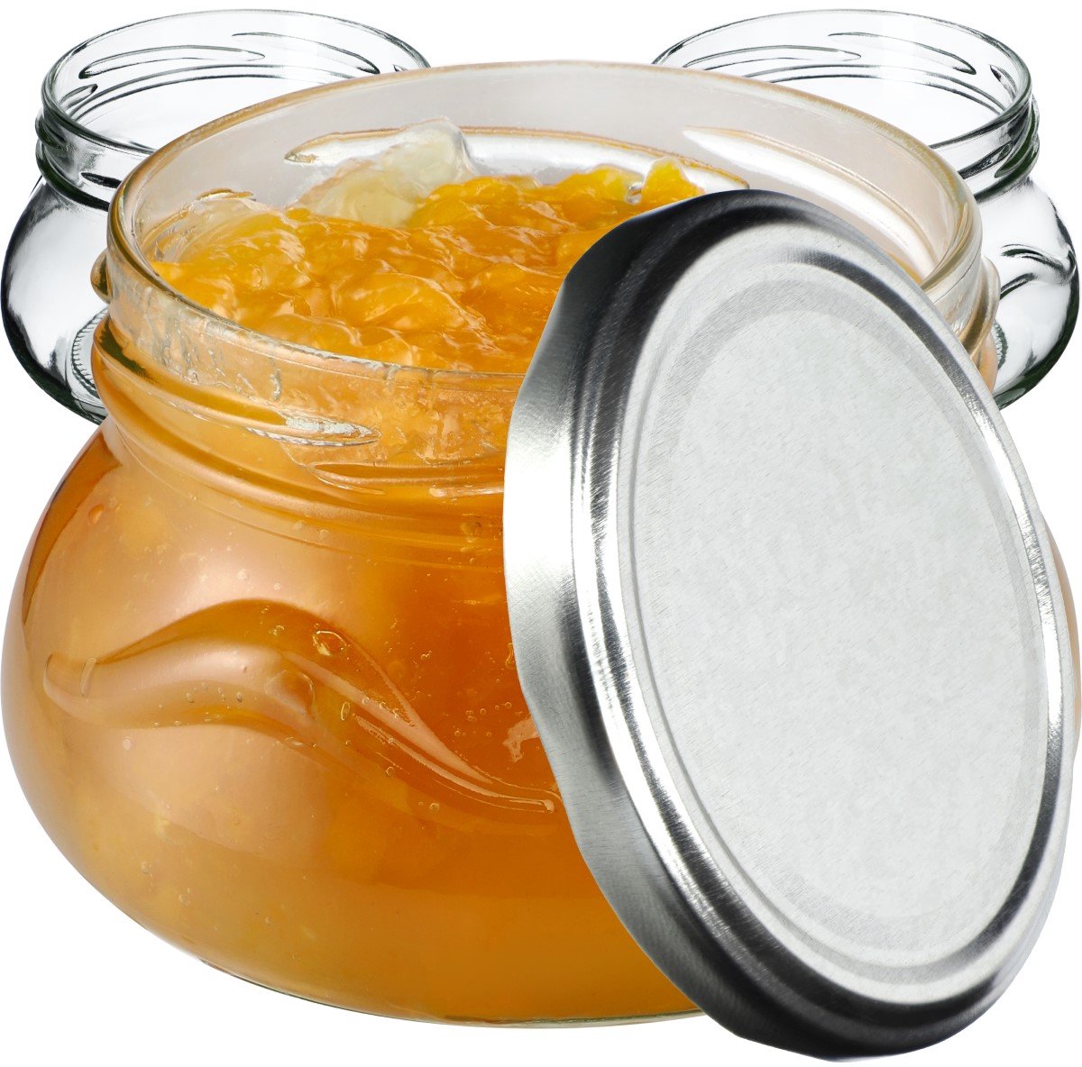 KADAX Kleine inmaakpotten, 300 ml, miniatuurpotten voor honing en specerijen, jampotten met deksel, luchtdichte potten om cadeau te geven (zilver, 10 stuks)