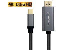 Luxegoed - USB C naar HDMI - USB C naar HDMI adaptor - USB C naar HDMI Kabel- 4k Ultra HD - 60 Hz - 1 Meter - Aluminium Space Grey