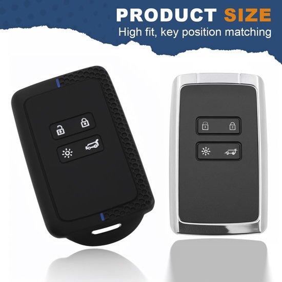 Tomedeks Autosleutelhoesjes voor Renault, compatibel met Renault, zachte siliconen, valbescherming, waterdicht, sleutelhoes voor Clio Espace 5, Master Bus, Talisman, 2 stuks — afbeelding 2
