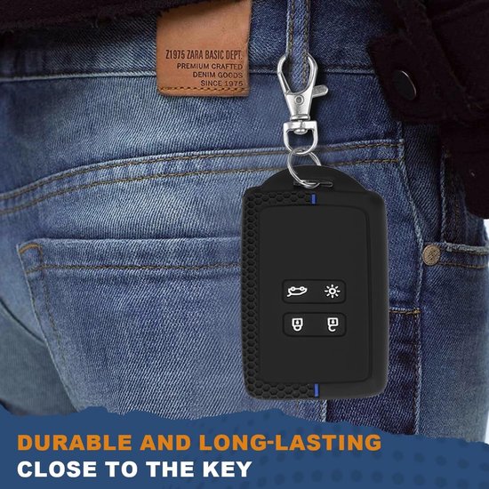 Tomedeks Autosleutelhoesjes voor Renault, compatibel met Renault, zachte siliconen, valbescherming, waterdicht, sleutelhoes voor Clio Espace 5, Master Bus, Talisman, 2 stuks — afbeelding 3