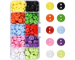 Kissral Buttons for Crafts 750 Pcs Knitting Colored Sewing Button Resin with Plastic Storage Box for Scrapbooking DIY Handmade Ornament