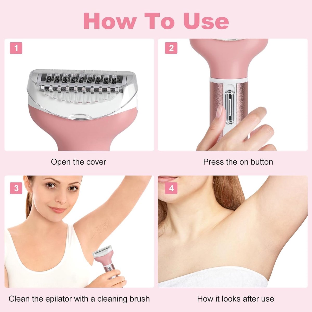 4-in-1 Gezichtsepilator Oplaadbaar – Gezicht, Oksel & Neus thumbnail 3