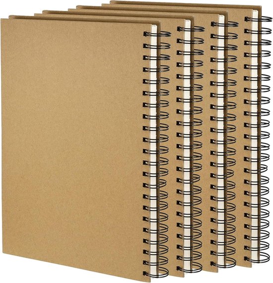 2x A4 schetsboek - Tekenboek met spiraalbinding, 160 g/m²