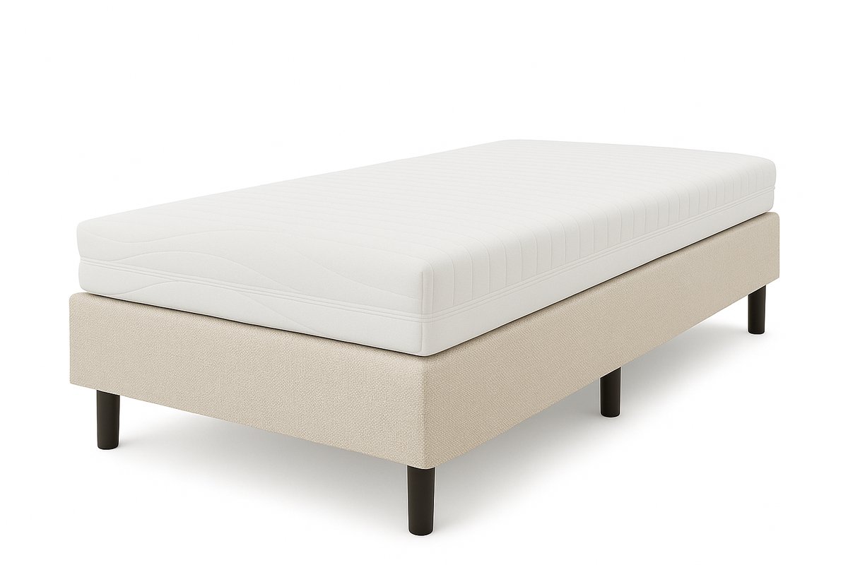 Nessa® 80x190 - Boxspring Furkan - Crème - Beige - Inclusief Matras