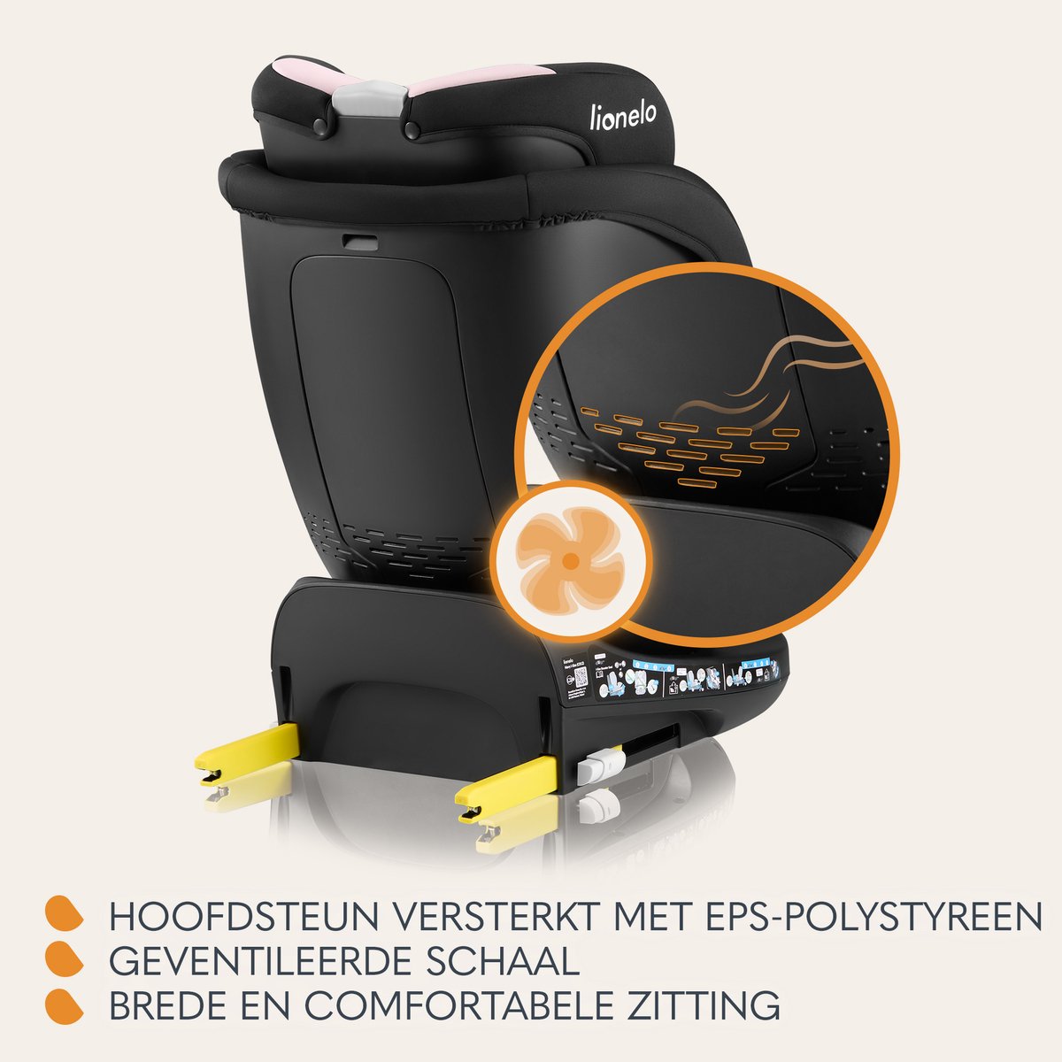 Lionelo Navy i-Size Autostoel 40-150 cm 360° Draaibaar ISOFIX thumbnail 6