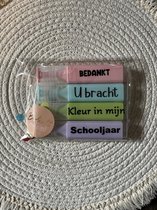 Markeerstift set juf juf meester cadeau | juf meester bedankje | einde schooljaar