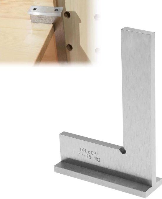 PAULIMOT Präzisions-Haarwinkel 90° – 150 X 100 Mm, DIN 875/00, Rostfrei, Gehärtet & Verchromt, Mit Aufbewahrungsbox