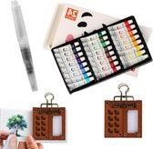 Mini coffret de peinture aquarelle, coffret de voyage, palette d'aquarelle portable en bois, coffret de voyage, 8 Palettes à grille avec Pinceaux aquarelle, carnet de croquis aquarelle