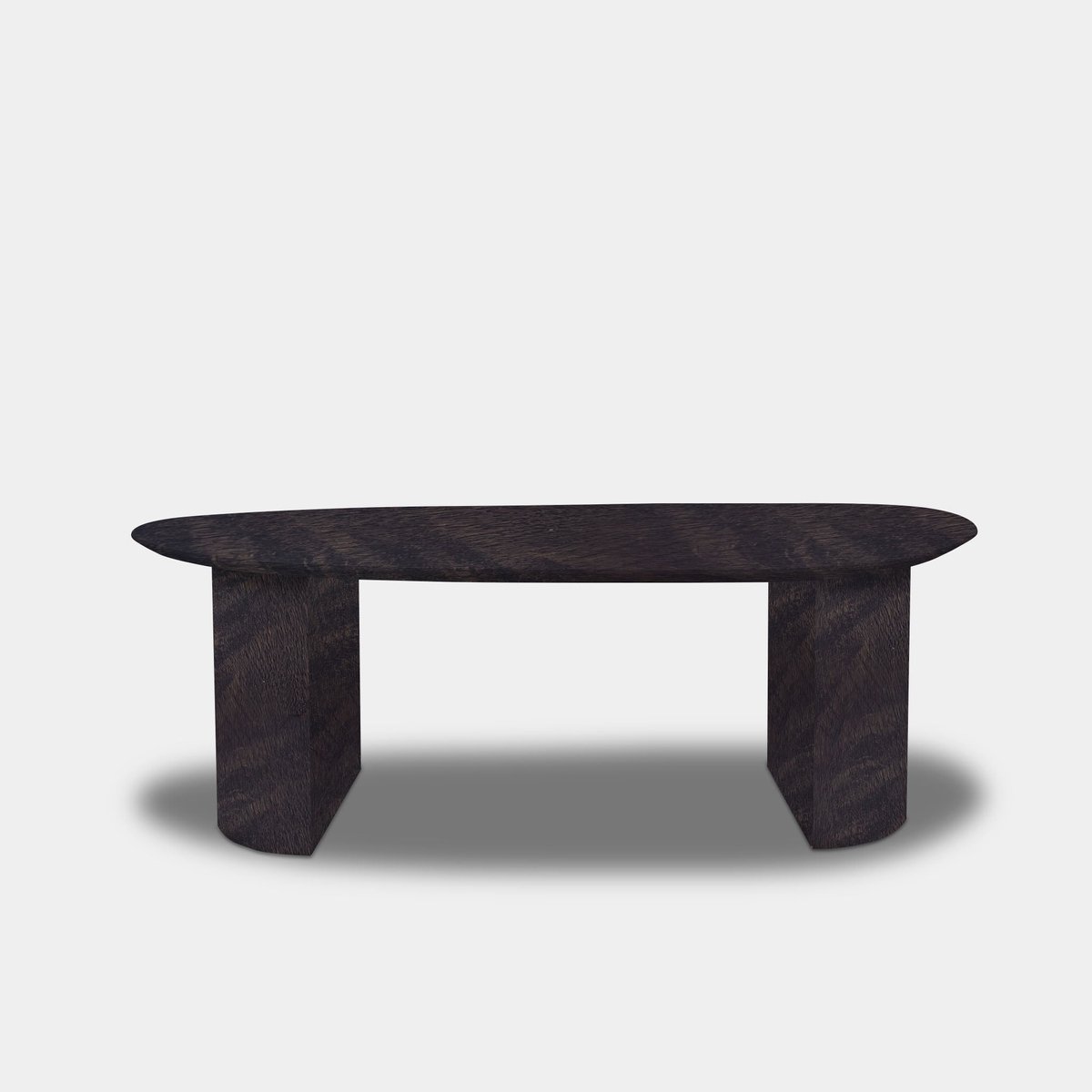 Tafel organisch eikenhout - Half Rond - Dark Grey