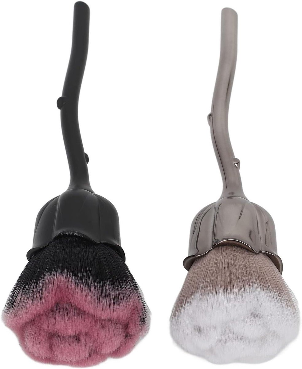 Allecto Plus - Make-upkwasten Set - Zachte Rozenkwasten voor Nagels en Make-up Reiniging - Poederkwast en Blushkwast