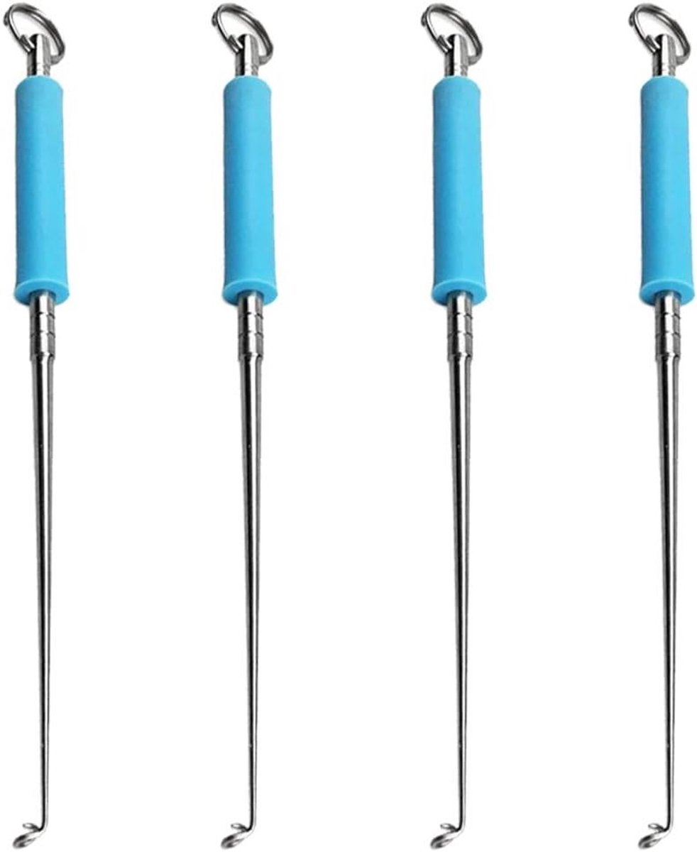 Allecto Plus - Snelle vishaken verwijderen - 4 stuks - Hengelhaak trekker - Draagbare haak - Roestvrij staal - Visaccessoires - Ontkoppelingshaak