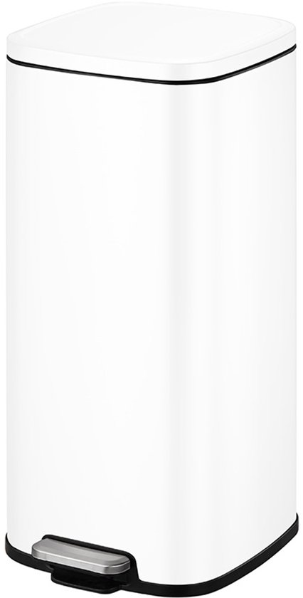 EKO - Stella pedaalemmer 30 liter - Stainless steel Plastic - wit - Prullenbak