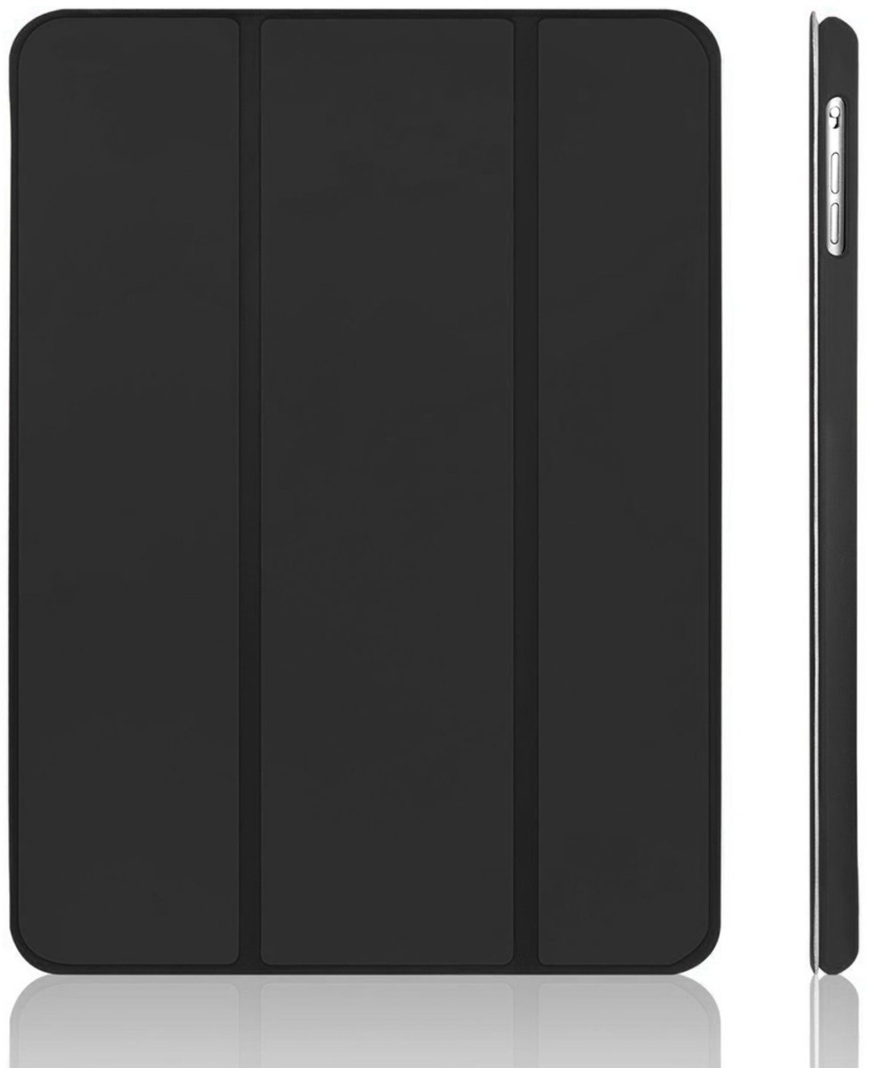 Zwarte PU Lederen Tri-Fold iPad Hoes Compatibel met iPad Air 1/2 & iPad 9.7