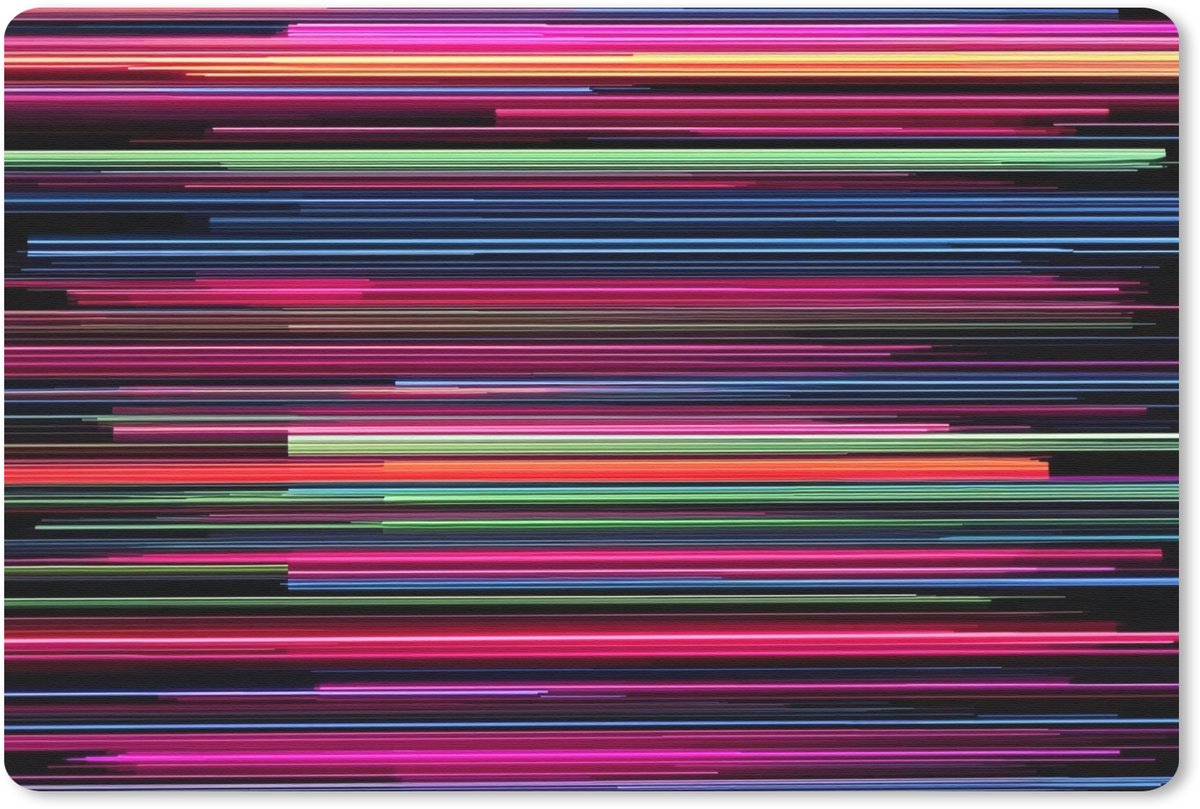 Muismat 27x18 cm - Mousepad Gaming - Abstract - Lijnen - Horizontaal - Kleurrijk - Muismatten