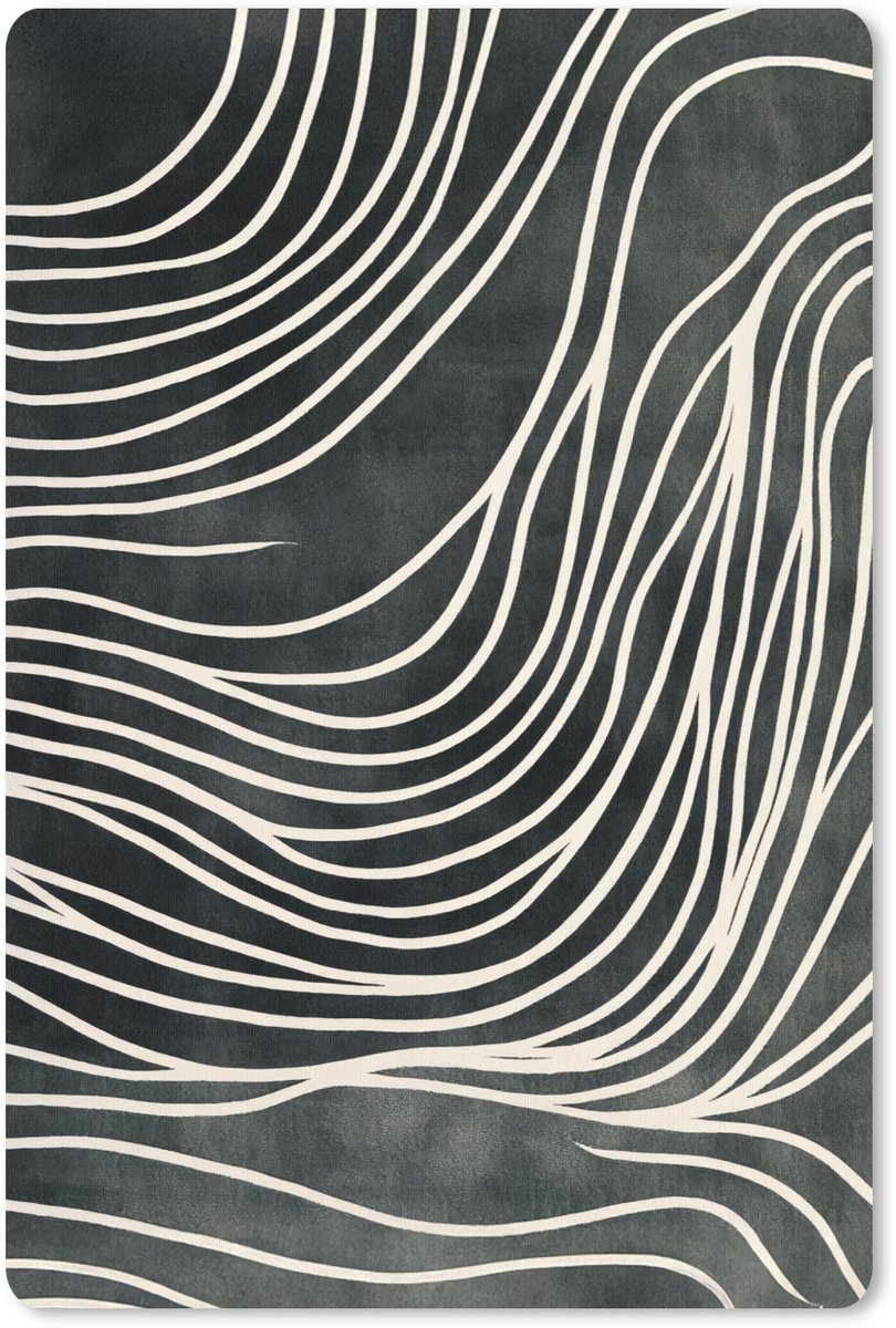Muismat 18x27 cm - Mousepad Lijnen - Patroon - Abstract - Wit - Muismatten