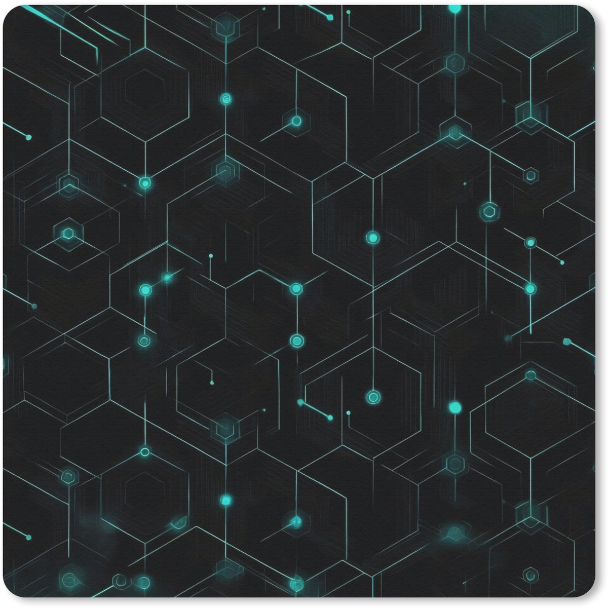 Muismat 30x30 cm - Mousepad Gaming - Netwerk - Blauw - Punten - Patroon - Muismatten