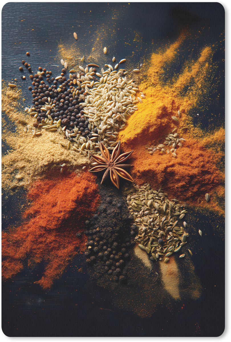 Muismat 18x27 cm - Mousepad Specerijen - Explosie - Oranje - Muismatten