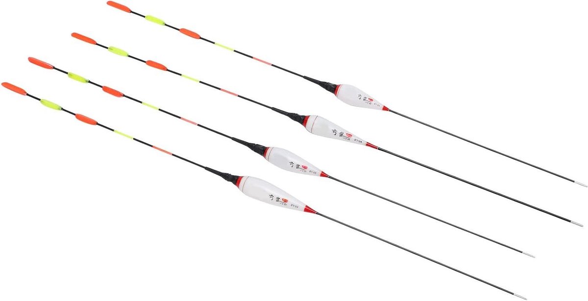 Allecto Plus - Vier stuks Nachtvissen Dobber Set met Verlichting voor Buiten Nachtvissen