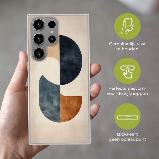 Telefoonhoesje Geschikt voor Samsung Galaxy S23 Ultra hoesje - Cirkels - Abstract - Kleurrijk - Siliconen Telefoonhoesje Telefoonhoesje