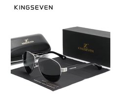 KINGSEVEN Zonnebril 7777 - Donkergrijs – Heren - Vrouwen - Gepolariseerd - UV400 - Piloot