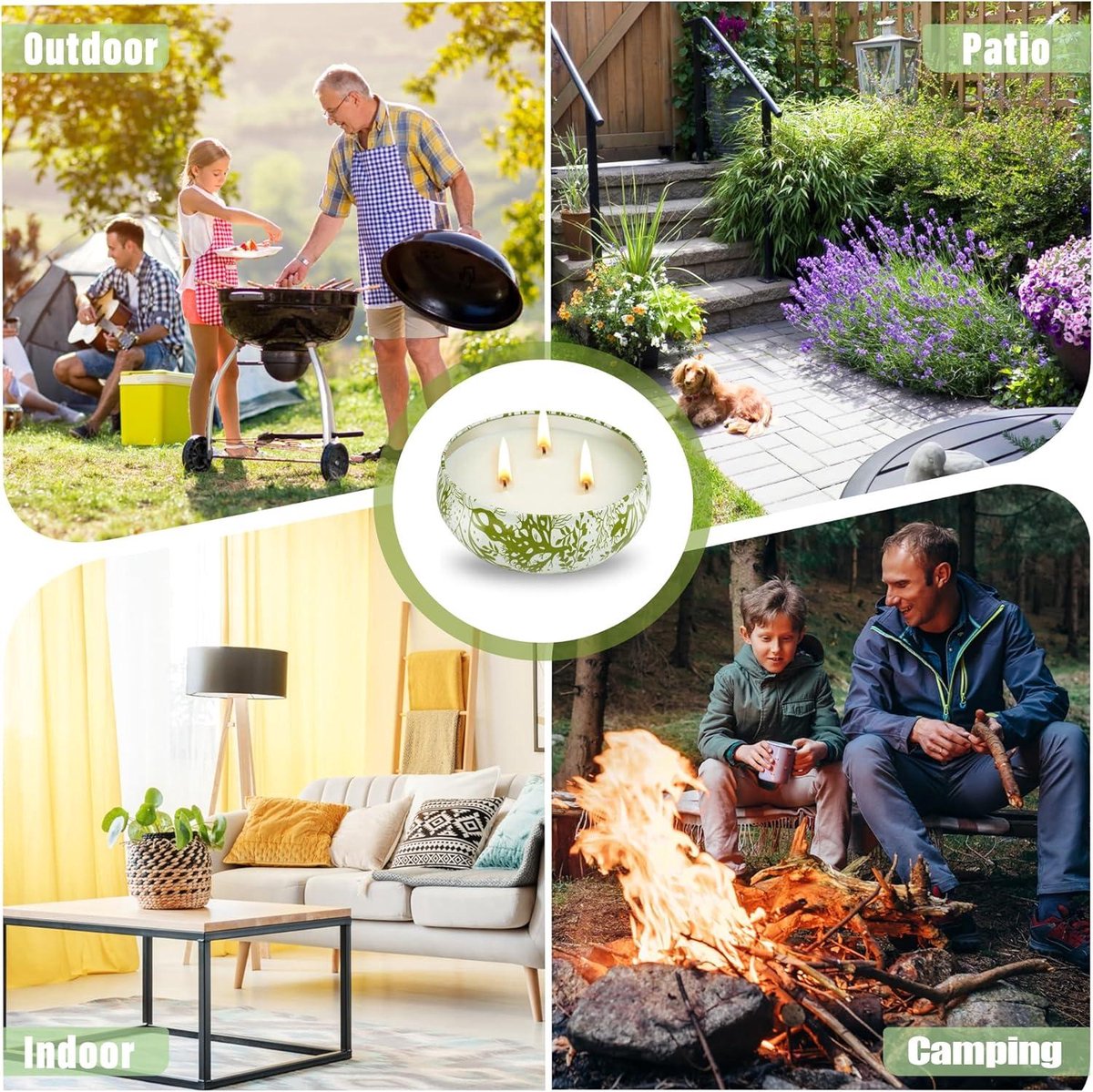 420 uur citronella-kaarsen outdoor XXL camping kaars voor binnen