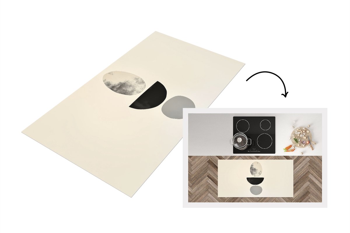 KitchenYeah Keukenloper - Keukenmat vinyl Beige - Japandi - Wabi sabi - Keukenmatten loper - Keuken vloerkleed tapijt, foto 2