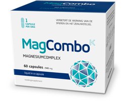 MagCombo - Geconcentreerd zuiver magnesium, (speciale) olieformule voor maximale opname, verrijkt met vitamines B2, B6, B12 en C, 1 capsule per dag, in laboratorium getest. - 60 Capsules