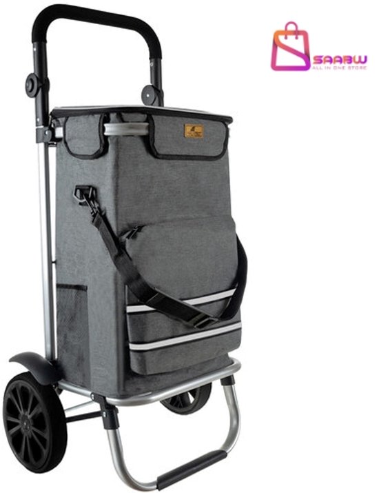 Chariot de courses pliable – chariot à bagages à main – chariot de