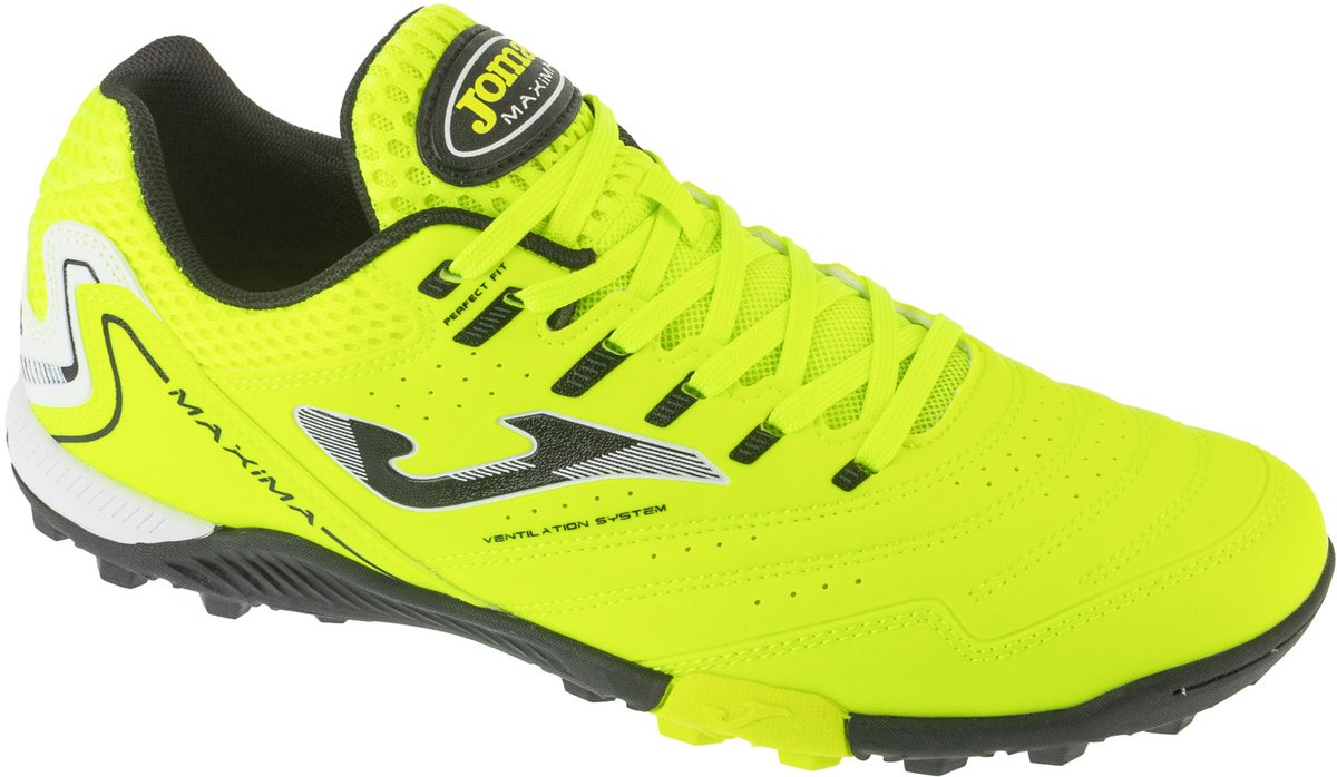 Joma Maxima 25 MAXW TF voetbalschoenen voor mannen, geel synthetisch leder, maat 42, turf profiel.