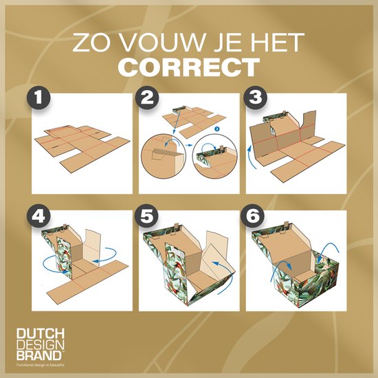 Dutch Design Brand - Dutch Design Storage Box - Boîte de rangement - Opbergbox - Boîte de rangement - Vogels - Fruits - Cacatoès et Grenade