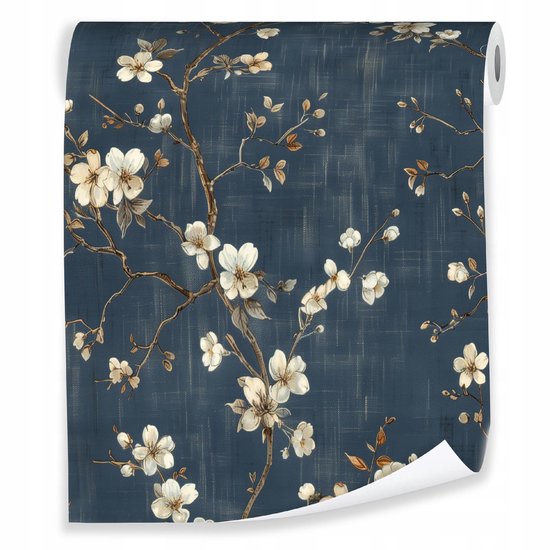 WALLARENA - Behang - Breedte 50 cm - takkenboom patroon op vliesbehang - Geschikt voor woonkamer en slaapkamer - 10m