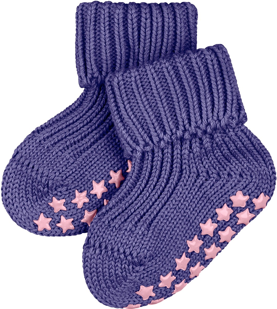 FALKE Cotton Catspads Noppen op de zool katoen huissokken baby purper - maat 80-92