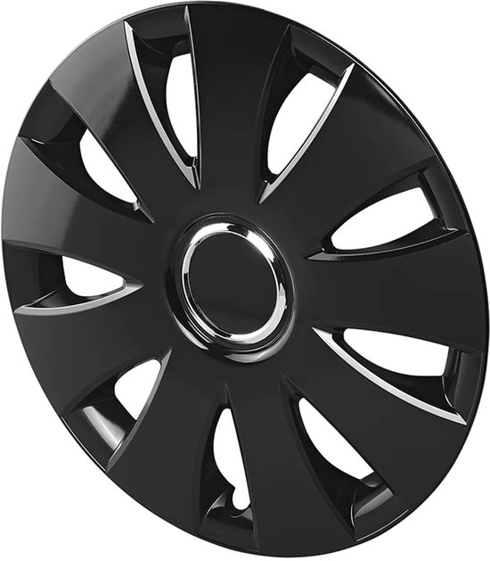 Cartrend 75568 wieldoppen set van 4 Daytona zwart/zilver 15 inch