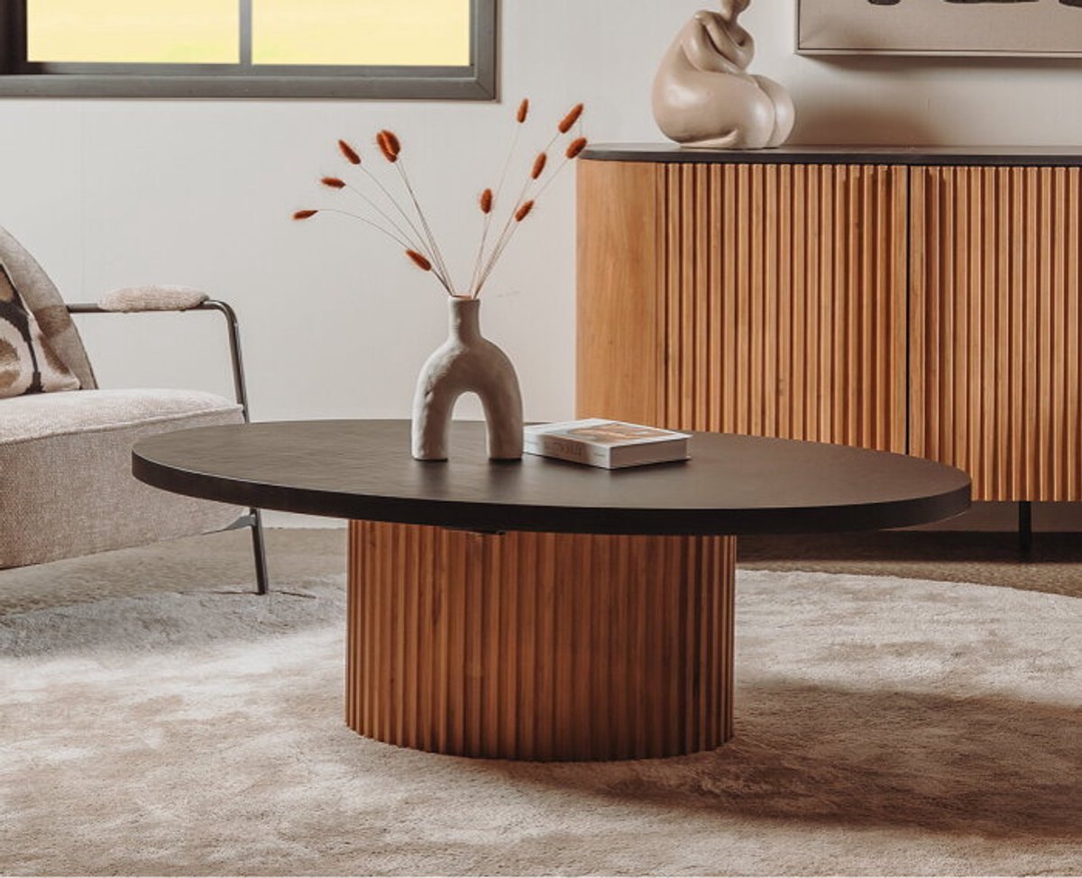Tower Living Salontafel Palazzo ovaal teakhout 130x75 cm Naturel