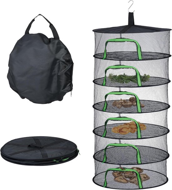 Filet De Séchage à Herbes 2 Couches Avec Fermeture éclair - Pliable Et Pratique