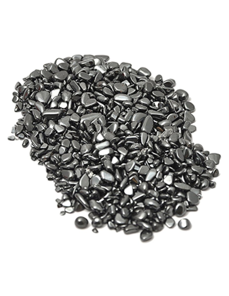 Ruben Robijn Ontlaadmix Trommelstenen Hematiet (5-10 mm) - 100 gram Zwart