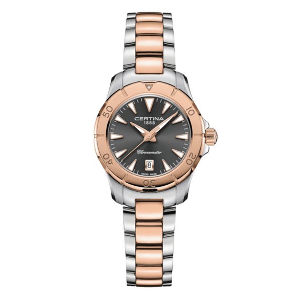 Certina DS Action Zwitsers Dames Horloge Bicolor Rosé C0329512208100