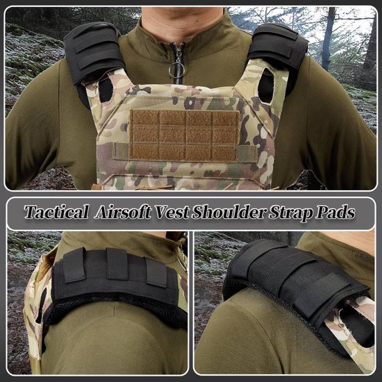 Schouderriem Pad - 2 Stuks - 22*8 cm - Zwart - Gordelbeschermer - Polyester - Schouderkussen - Gordelkussen - Voor reistas gitaarriemen camera - Verwijderbare Schouderriem Pads van Merkloos — afbeelding 3