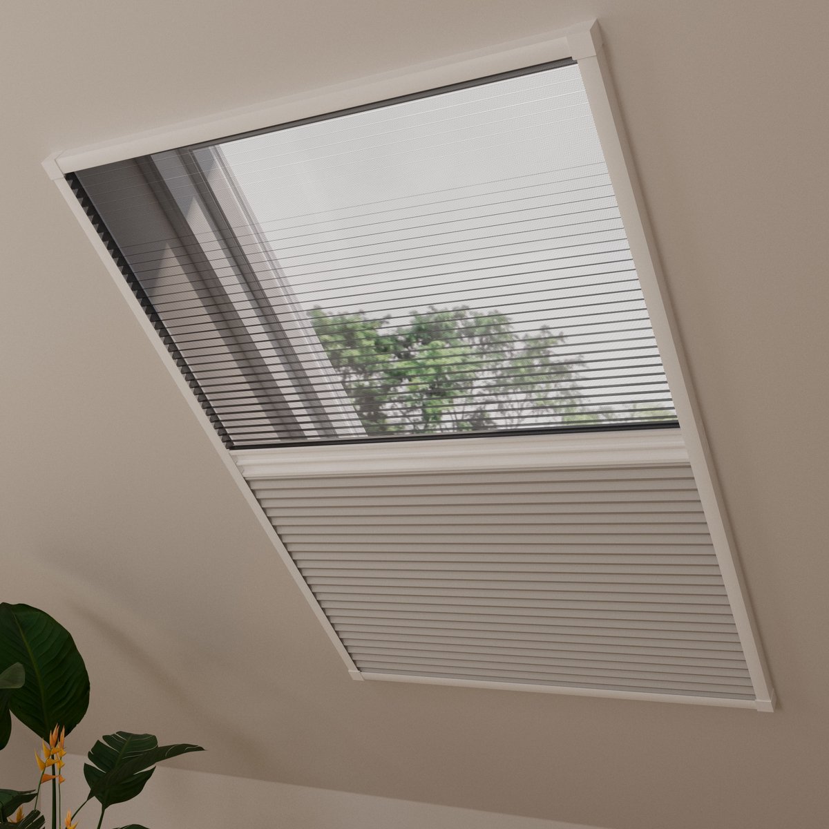 Dakraam hor plissegordijn Multi - Verduisterend - Grey - 80 x 120 – foto 3