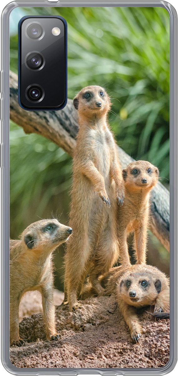Telefoonhoesje Geschikt voor Samsung Galaxy S20 FE hoesje - Stokstaartjes - Familie - Dieren - Siliconen Telefoonhoesje Telefoonhoesje