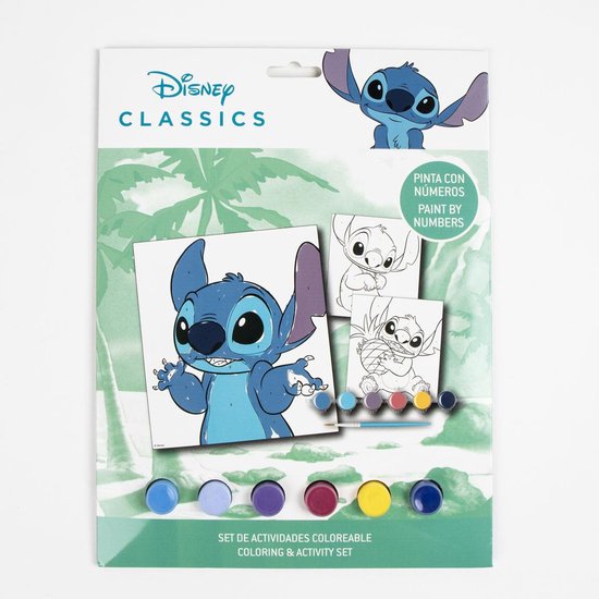 Disney Stitch Verf op Nummer Set – Inclusief Verf en Penseel – Creatieve Knutselactiviteit voor Kinderen