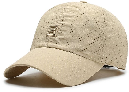 Casquette de baseball perforée Su.B.dgn – Casquette de sport respirante et à séchage rapide avec ajustement réglable et Protection solaire pour hommes et femmes – Beige