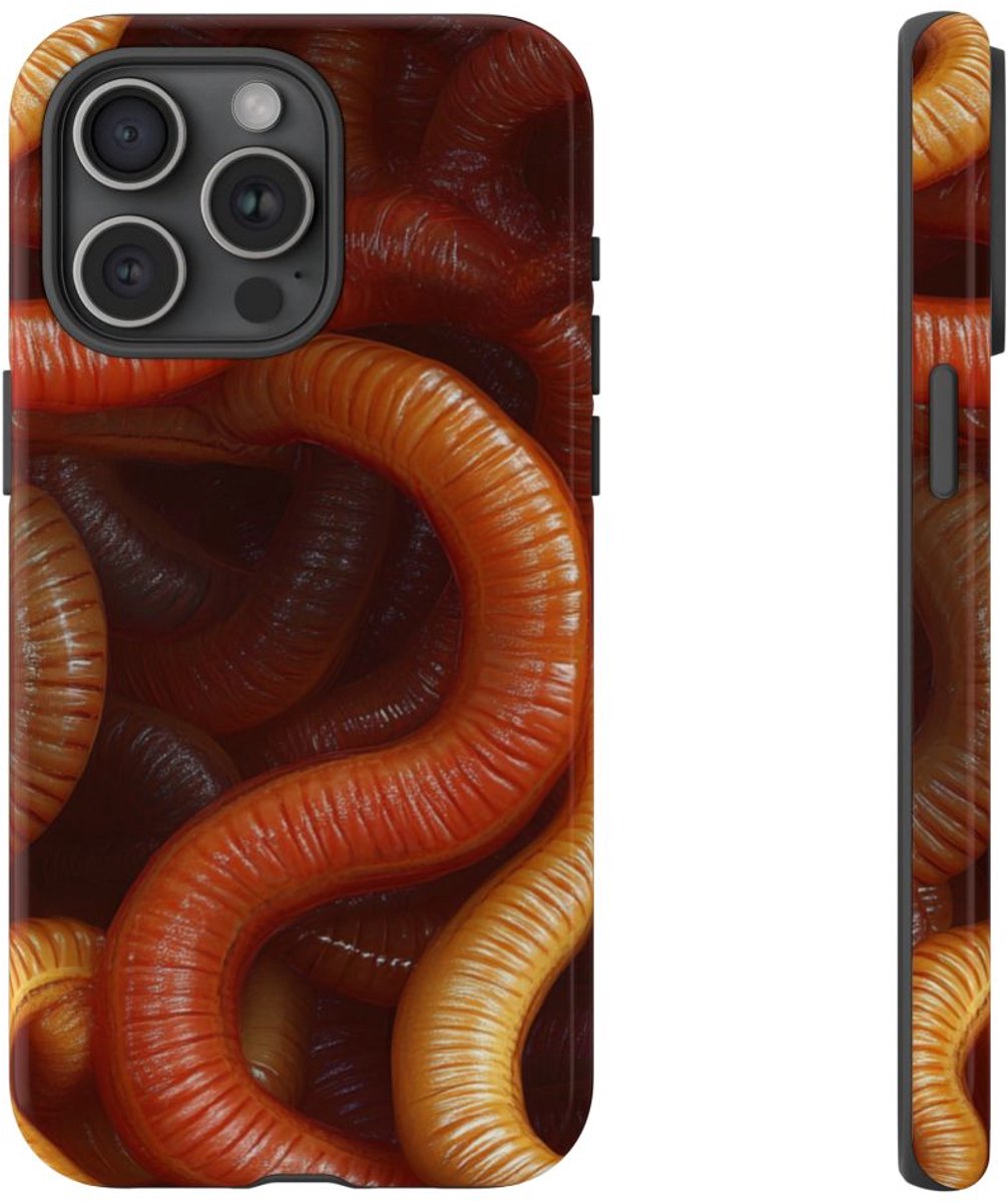 Gedetailleerd Aardwormenpatroon – Telefoonhoesje Geschikt voor iPhone 15 Pro Max