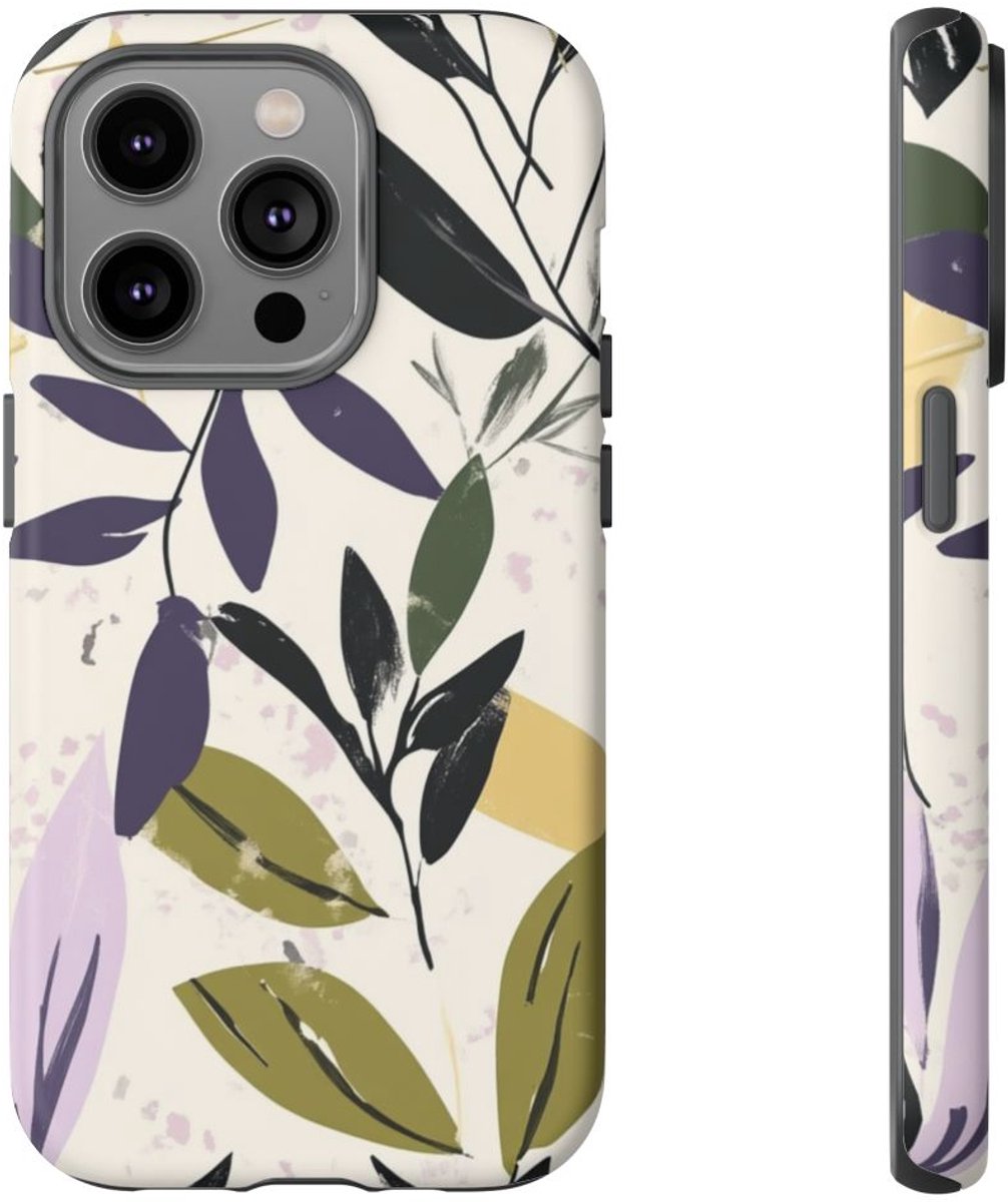 Gestileerd Botanisch Bladerenpatroon – Telefoonhoesje Geschikt voor iPhone 14 Pro