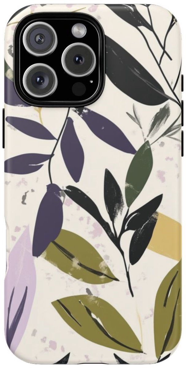 Gestileerd Botanisch Bladerenpatroon – Telefoonhoesje Geschikt voor iPhone 16 Pro Max