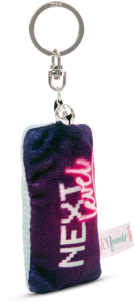 Sleutelhanger Mini Pluche Kussen Next Level 8cm met Bel