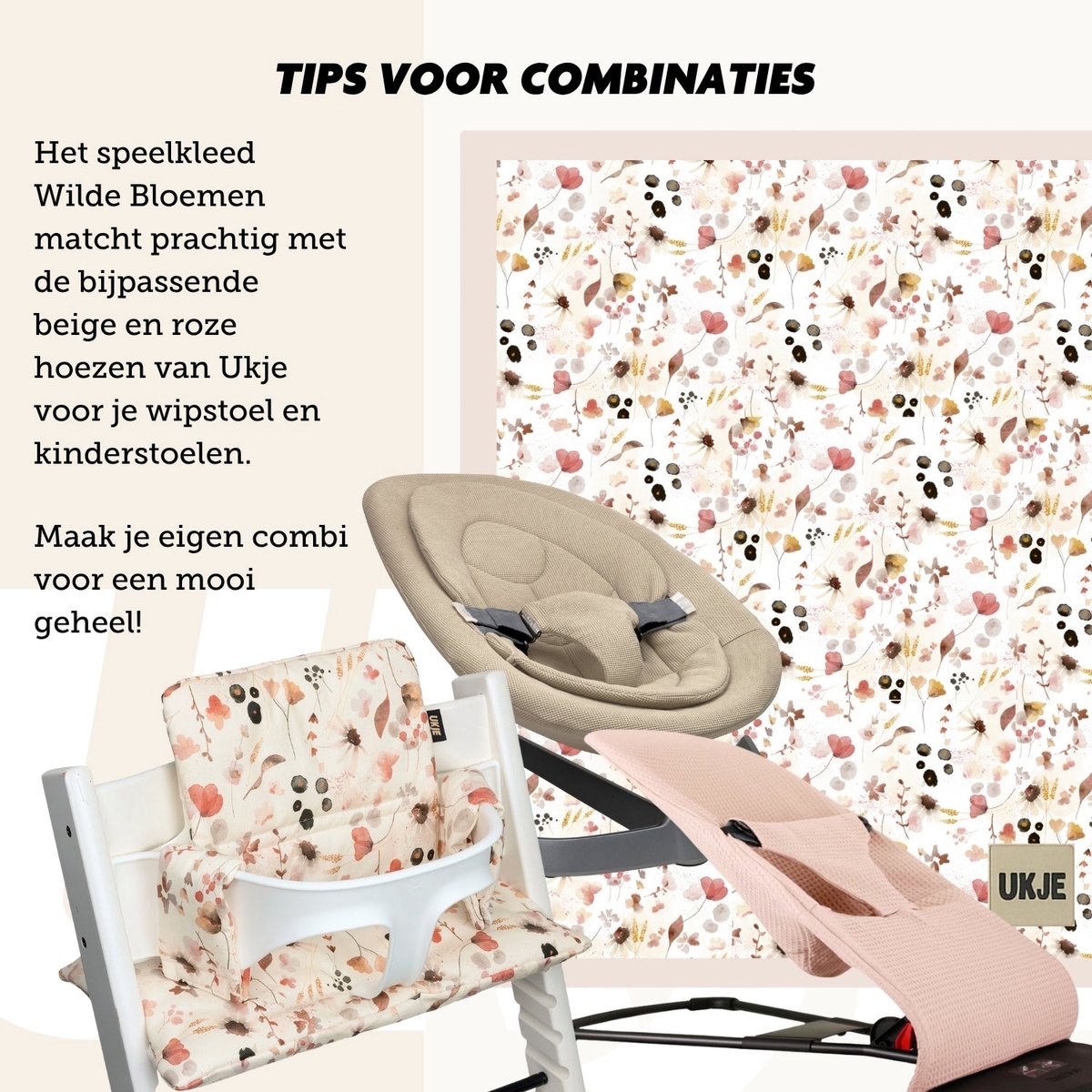 Ukje Speelmat Baby - Speelkleed Baby - Antislip - Met Gratis Tas - Speeltapijt - 150 bij 200 cm - Playmat - Babygym - Opvouwbaar - Oeko-Tex Gecertificeerd - Wilde Bloemen thumbnail 5