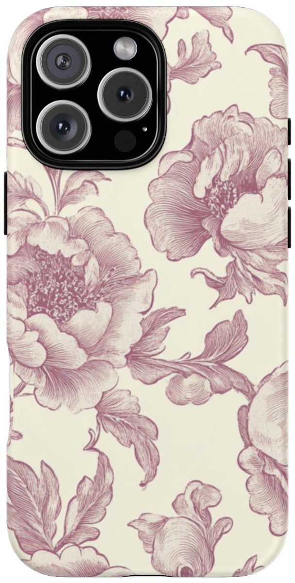 Elegante Victoriaanse Bloemenprint – Telefoonhoesje Geschikt voor iPhone 16 Pro Max